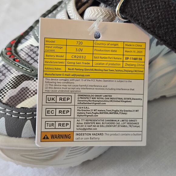 MGO Kidss Dino Bambino Shoes Toddler 6 (22) Gray White Light Up XP-1168156 NIB - Picture 6 of 13